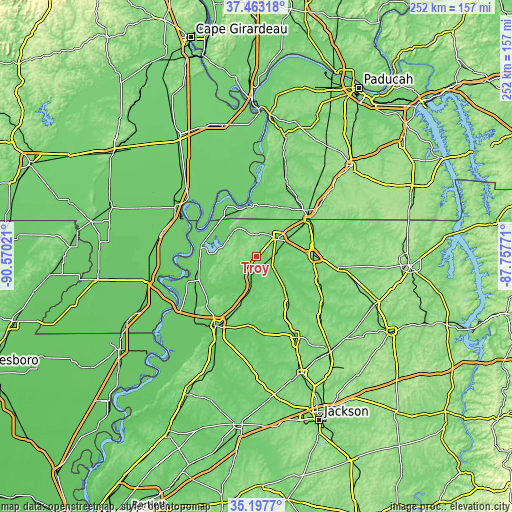 Topographic map of Troy