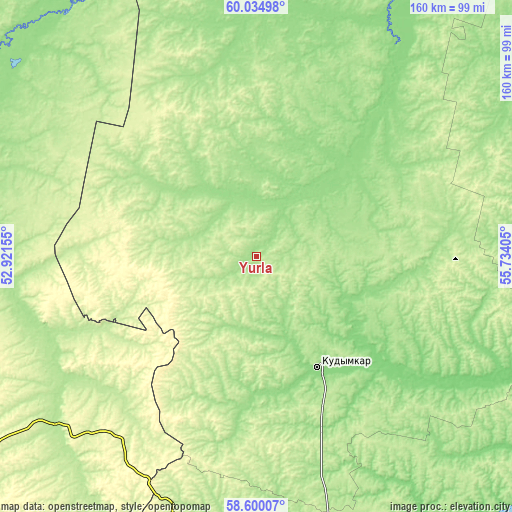 Topographic map of Yurla
