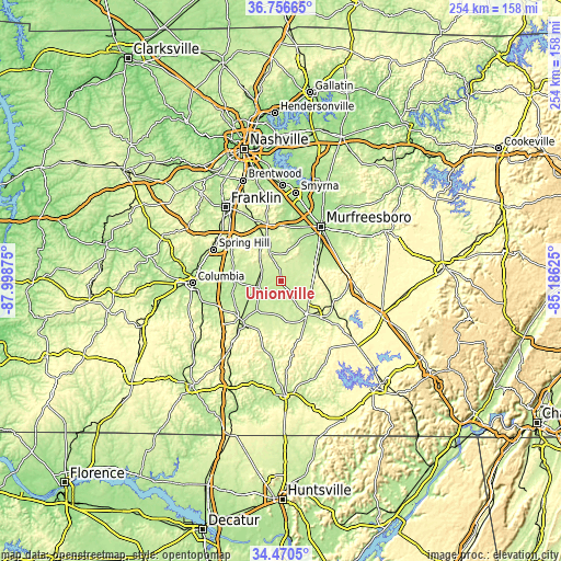 Topographic map of Unionville