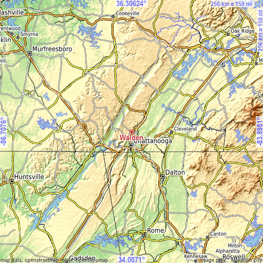 Topographic map of Walden