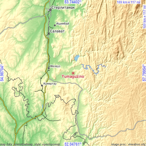 Topographic map of Yumaguzino