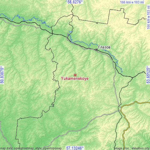 Topographic map of Yukamenskoye