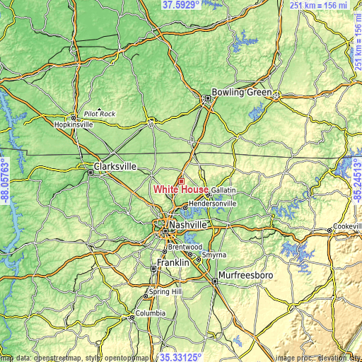 Topographic map of White House