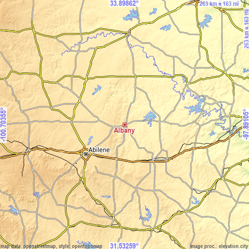 Topographic map of Albany