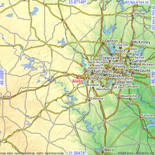 Topographic map of Aledo