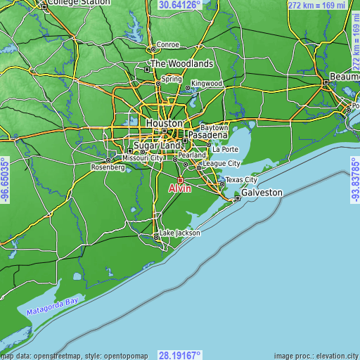 Topographic map of Alvin