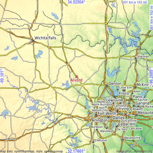 Topographic map of Alvord