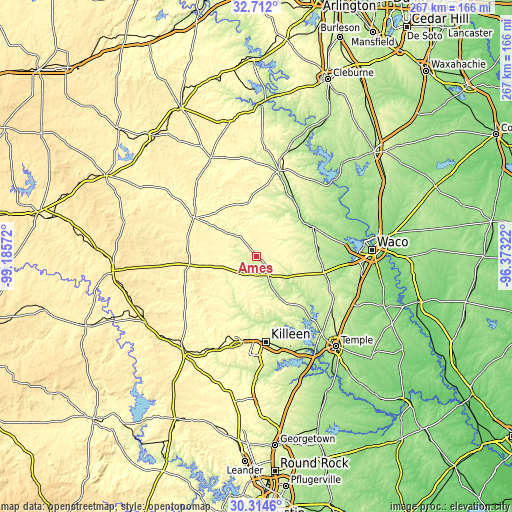 Topographic map of Ames