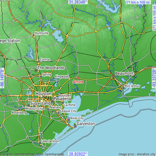 Topographic map of Ames