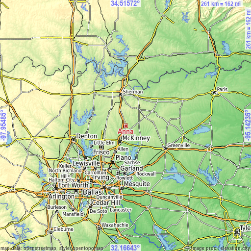 Topographic map of Anna