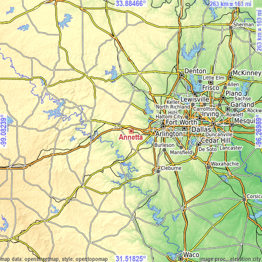 Topographic map of Annetta