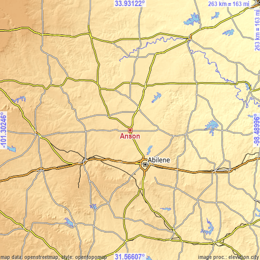 Topographic map of Anson