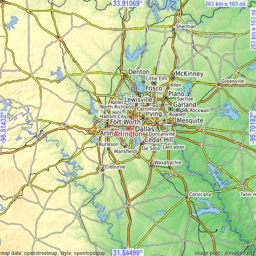 Topographic map of Arlington
