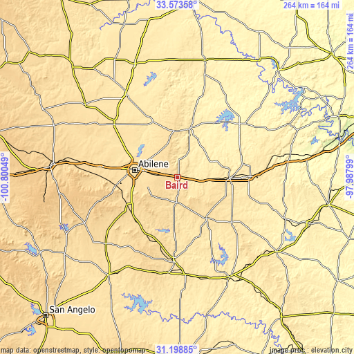 Topographic map of Baird