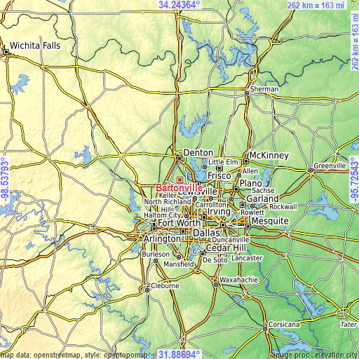 Topographic map of Bartonville