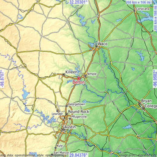 Topographic map of Belton