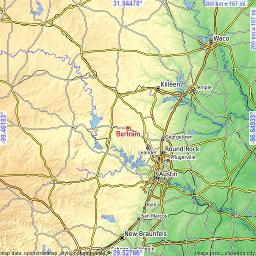 Topographic map of Bertram