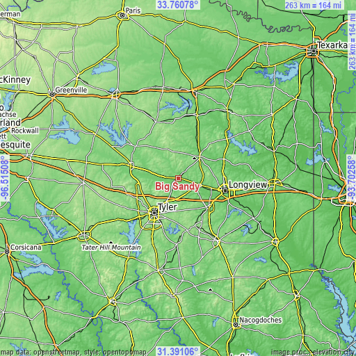 Topographic map of Big Sandy