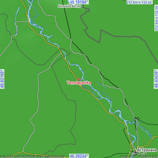 Topographic map of Yenotayevka