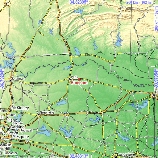 Topographic map of Blossom