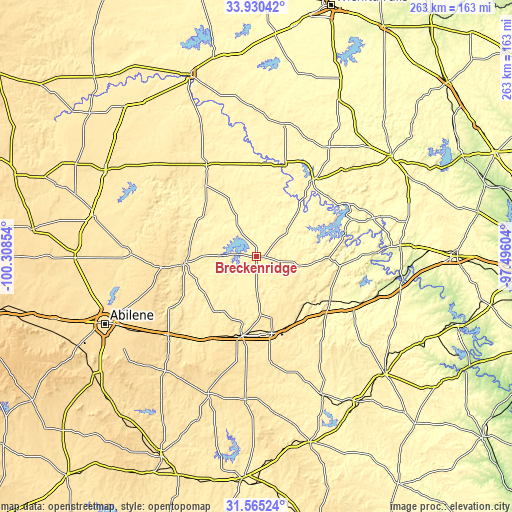 Topographic map of Breckenridge