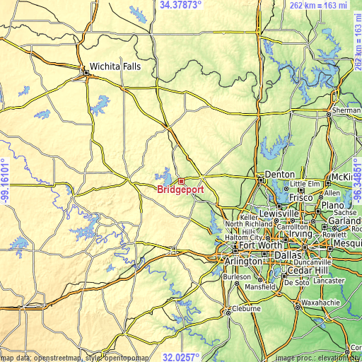 Topographic map of Bridgeport