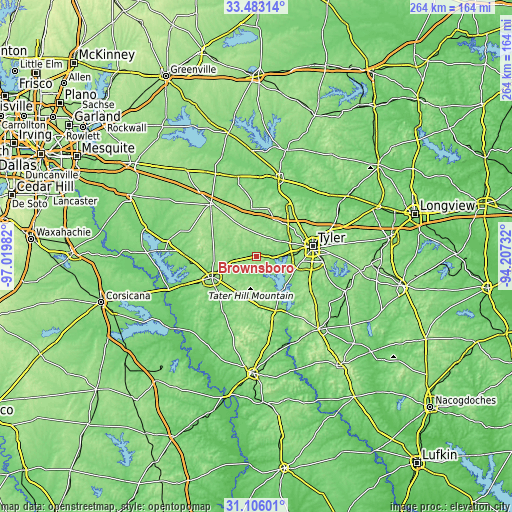 Topographic map of Brownsboro