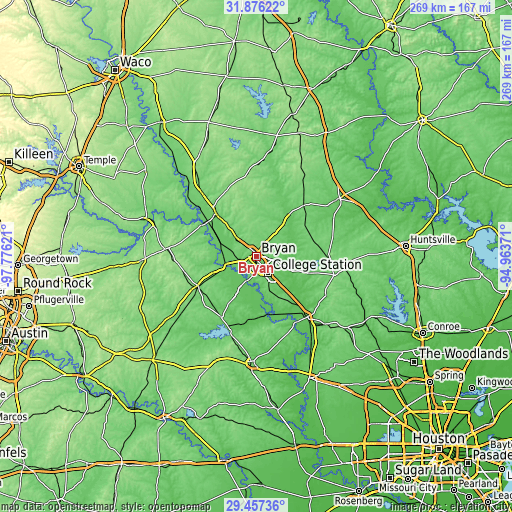 Topographic map of Bryan