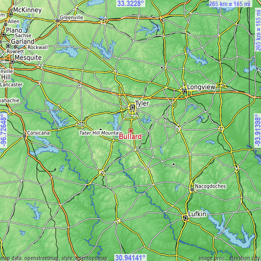 Topographic map of Bullard