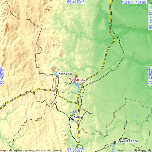 Topographic map of Yëlkino