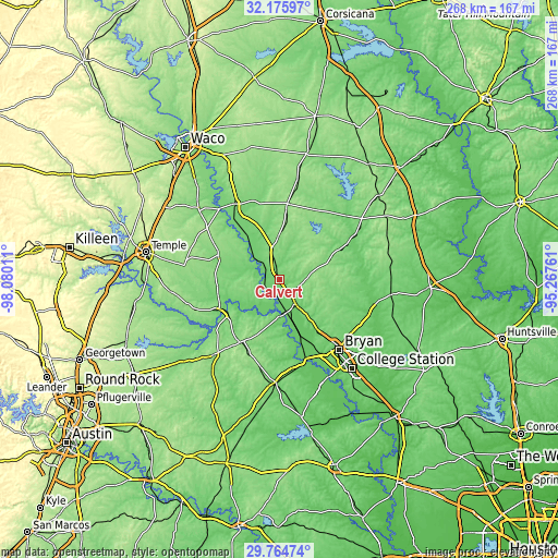 Topographic map of Calvert