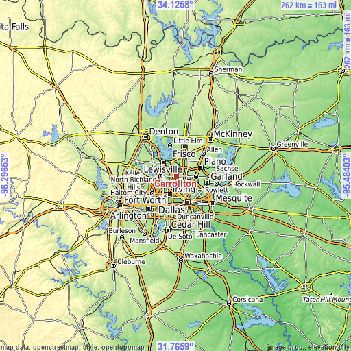 Topographic map of Carrollton