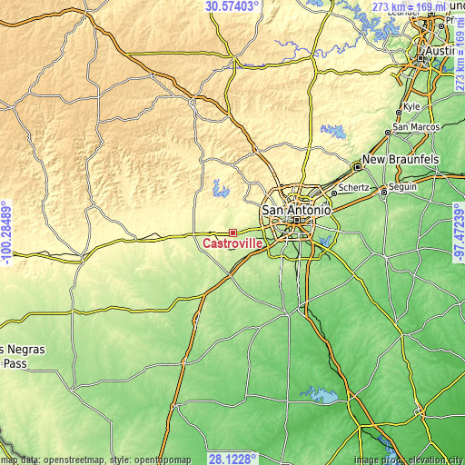 Topographic map of Castroville