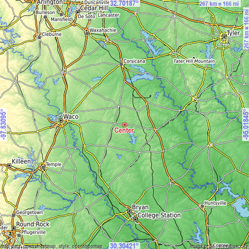 Topographic map of Center