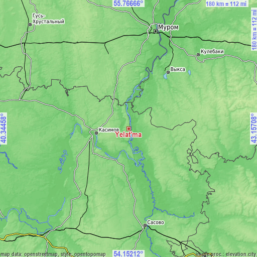 Topographic map of Yelat’ma