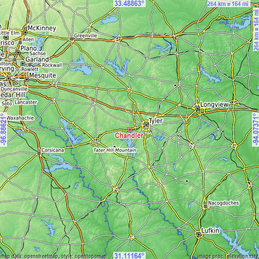 Topographic map of Chandler