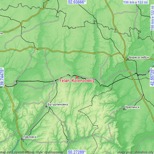 Topographic map of Yelan’-Kolenovskiy