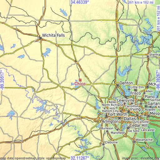 Topographic map of Chico