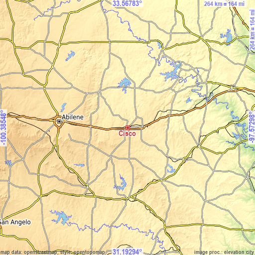 Topographic map of Cisco