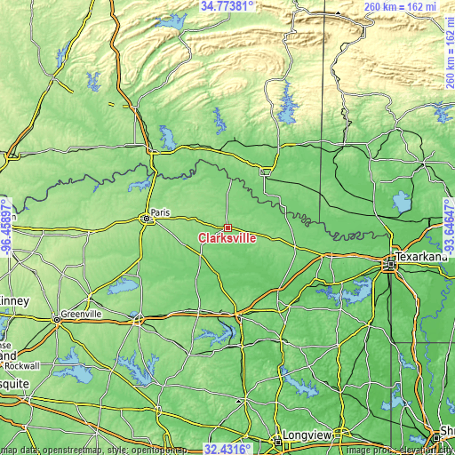 Topographic map of Clarksville