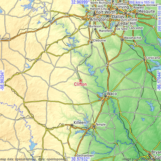 Topographic map of Clifton