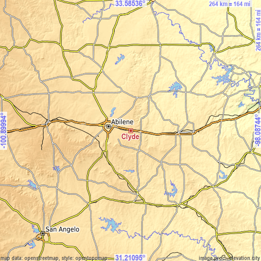 Topographic map of Clyde