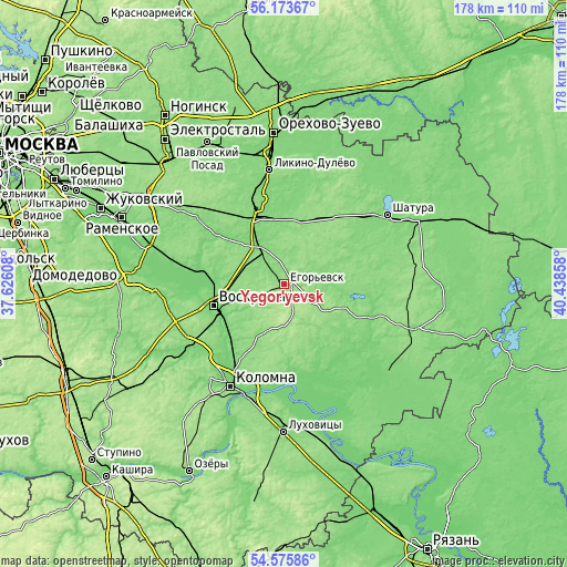 Topographic map of Yegor’yevsk