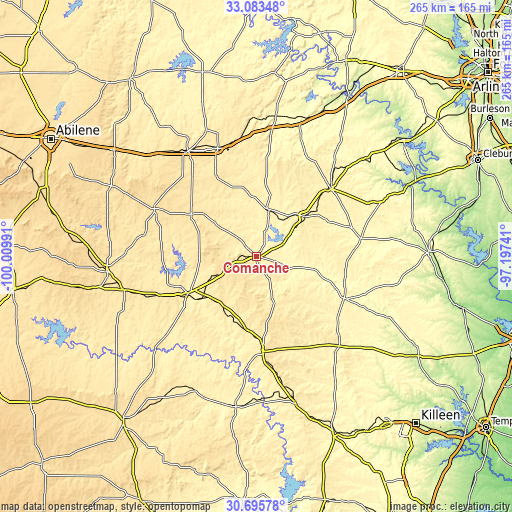 Topographic map of Comanche