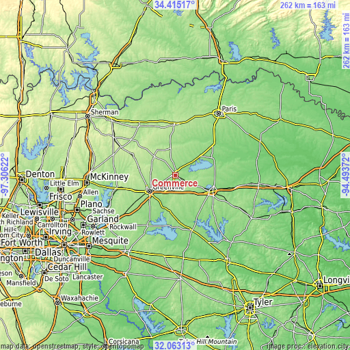 Topographic map of Commerce