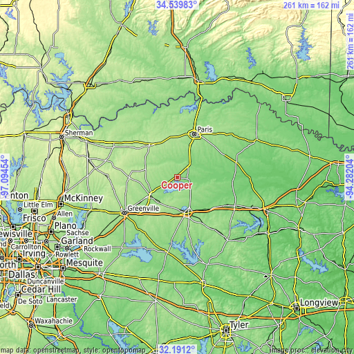 Topographic map of Cooper