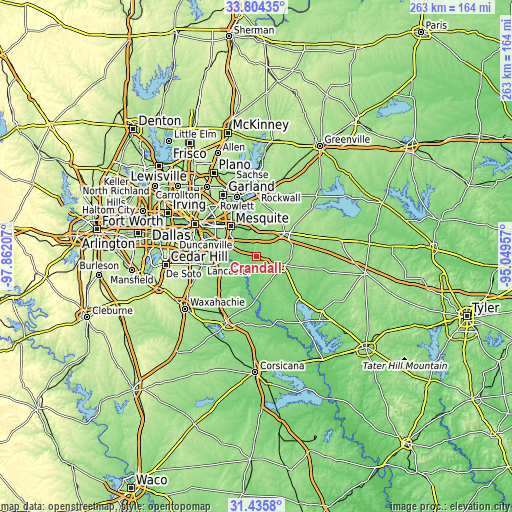 Topographic map of Crandall