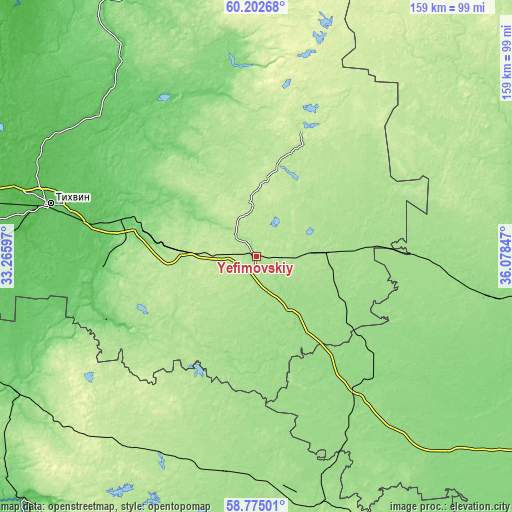 Topographic map of Yefimovskiy