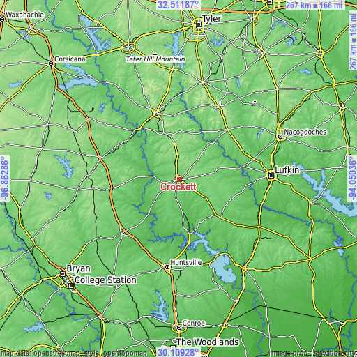 Topographic map of Crockett