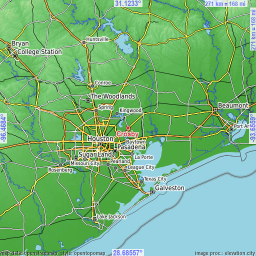 Topographic map of Crosby